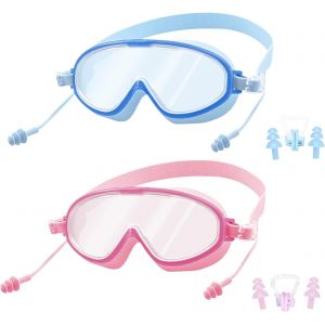 Letnerny-2 Pièces Lunette Piscine Enfant, Imperméables Lunettes Piscine Enfants, Vue Panoramique Lunette De Piscine Enfant, Lunettes De Piscine Enfant, Lunette De Plongée Enfants Pour Filles Garçons - Neuf