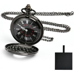 Trahoo-Montre De Poche Vintage,Montre De Poche À Quartz Avec Chaîne,Montre À Gousset Homme,Chaîne Montre Gousset Ancienne À Chiffres Romains Classiques Montre En Alliage Pour Hommes - Neuf