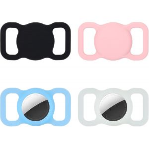MEVRONISSHOP-tui de Protection Compatible avec air-Tags Coque de Silicone pour air-tag pour Animaux de Compagnie Housse de Protection pour air-tag Anti-Chute 4 Pi&egrave;ces - Neuf