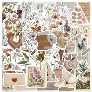 Lot De 60 Autocollants Vintage, Rétro Aesthetic Stickers En Vinyle Pour Scrapbooking, Ordinateur Portable, Bouteille D'eau, Valise, Guitare (D) - Neuf