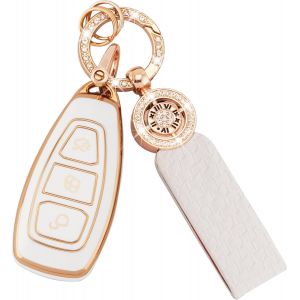 ERYI-Housse De Clé De Voiture Pour Ford Fiesta Focus C-Max Galaxy B-Max Grand C-Max Kuga Mondeo S-Max 3 Boutons Etui Pour Télécommande De Voiture Intelligente Avec Porte-Clés Bling Lanyard(C-Frd-3) - Neuf
