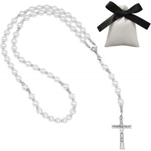 Kal-Chapelet Catholique Avec Pierres Naturelles, Chapelet Pour Communion Avec Croix Rétro, Chapelet Pour Baptême, Communion, Mariage, Communion, Fête, Faveurs - Neuf