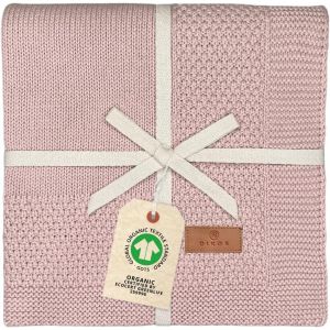 Tianyi-® Couverture Pour Bébé En 100% Coton Bio Gots | Couverture Tricotée Douce Pour Nouveau-Né Avec Bordure Pour Fille/Garçon Toute L'année | Durable En Coton | Cadeau De Naissance (Vieux Rose) - Neuf