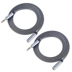 2pcs 1 M&egrave;tre M&acirc;le &Agrave; Femelle Audio Rallonge Cordon De P&ecirc;che Filet De P&ecirc;che C&acirc;ble D'extension En Nylon (Gris) - Neuf