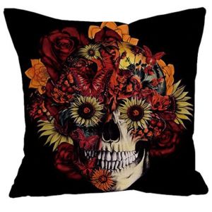 Crane Motif housse de Coussin - dimension: 45 x 45 cm - Ideal pour la Maison, des Bars, des Clubs, des Lits, de Coton et de Lin, #1, 45 x 45 cm (Sourire de Fleur de Crane) - Neuf