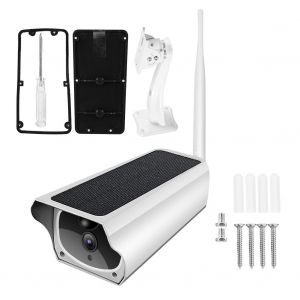 Camera de surveillance exterieure etanche a energie solaire, zoom x4, 2 MP, 1080 p, Wi-Fi - Neuf