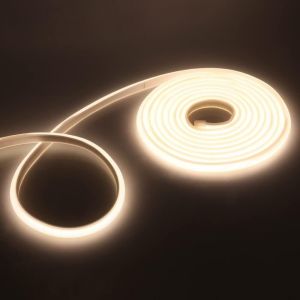 Lumière Au Néon Led Cob,Ruban Led Flexible Néon Bande Led 230v Ip65 Etanche Bande Lumineuse Super Lumineux 288 Leds/M Pour Intérieur/Extérieur (Blanc Naturel,1m) - Neuf