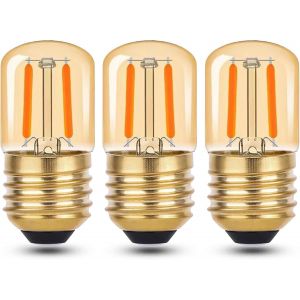 Ampoule Led E27 Veilleuse 1w Blanc Chaud 2200k, T28 Mini Ampoule Vintage E27 Led &Agrave; Filament, &Eacute;quivalent 10w-15w, Verre Ambr&eacute; D&eacute;corative Lampe De Table, Non Dimmable, Lot De 3 - Neuf