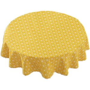 Nappe En Coton D&eacute;perlant Aspect Lin, Motif Lotus - Neuf