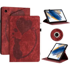 Étui Coque Pour Samsung Galaxy Tab A8 2022/2021 Sm-X200/ X205/ X207 - Étui En Cuir Pu Avec Fonction Support/Portefeuille Coque Tablette Galaxy Tab A8 (Rouge).[F6749] - Neuf