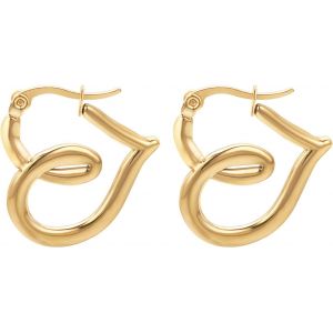 Kal-Boucle D'oreille Coeur Femme Plaqué Or/Argent Boucles D'oreilles Pendantes Longues En Acier Piercing Bijoux - Neuf
