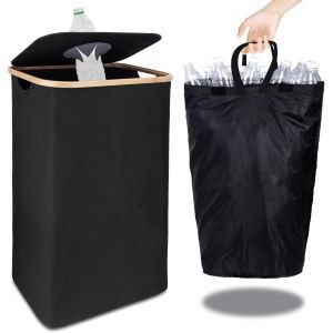 TIANYI-Conteneurs de collecte de bouteilles consignées avec couvercle et sac de transport de 100 l : conteneurs de bouteilles de consigne réutilisables avec trou Récipient de collecte étanche Collect - Neuf