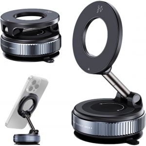 Tbintul Support Telephone Voiture Magnetique, Rotatif &agrave; 360 Portable Aimant&eacute; Telephone Voiture, Aimant Telephone Voiture sous Vide pour iPhone 16 15 14 13 12 - Neuf