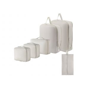 Ensemble de 6 cubes de rangement beiges pour sacs de voyage - Neuf