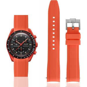 Kal-Bracelet En Caoutchouc Incurvé Compatible Avec Omega X Swatch Speedmaster Moonswatch 20mm Bande De Remplacement Douce Pour Hommes Et Femmes - Neuf