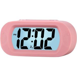 ERYI-Réveil Électronique, Alarm Réveil Matin Avec Grand Écran Lcd, Fonction Snooze, Avec Veilleuse, Alimenté Par Batterie, Convient Aux Alarmes De Voyage Et De Chevet (Rose Clair) - Neuf