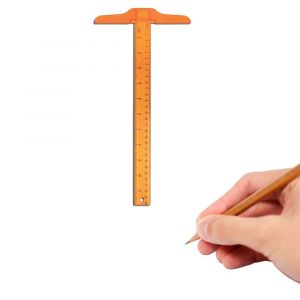30 cm (Orange) en Plastique transparent T-Carré, en Plastique de T-Carré, Claire T-Règle, équerre pour le Dessin et la Mise en page Générale, un Outil de Mesure pour l'École, le Bureau et la Maison - Neuf