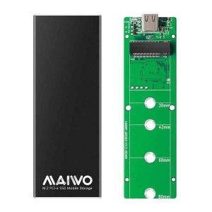 Bo&icirc;tier SSD NVMe K1688P Type-C vers M.2 M-Key, alliage d'aluminium, 10 Gbit/s, compatible avec les tailles 2230-2280 - Neuf