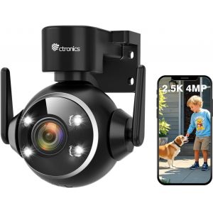 2.5K 4MP Cam&eacute;ra Surveillance WiFi Ext&eacute;rieure 2,4/5GHz, PTZ Cam&eacute;ra IP Nocturne Couleur D&eacute;tection Humaine Suivi Automatique Audio Bidirectionnel &Eacute;tanche IP66 - Neuf