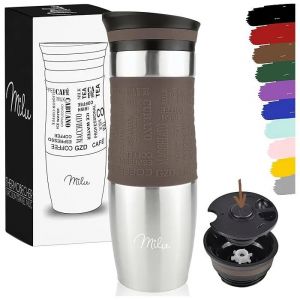 Isotherme Etanche 370ml 450ml Thermo Caf&eacute;-Th&eacute; I Tasse Isol&eacute;e Pour Caf&eacute; Et Th&eacute; &Agrave; Emporter, Double Paroi Isol&eacute;e Sous Vide - Neuf