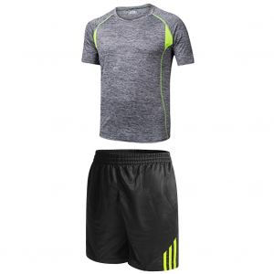 Survetement De Sport Pour Homme, Respirant, Manches Courtes, Short Elastique, Ete (Bleu 2xl) - Neuf