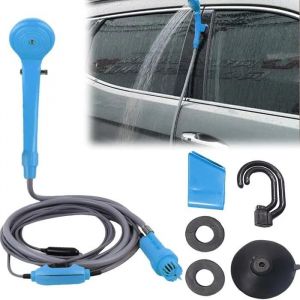 Porfoyo Portable Camping Shower 12v With Pump 7m Hose, Camping Shower Kit For Camping, Car, Garden, Dogs - Portable Shower With 5m C - Neuf