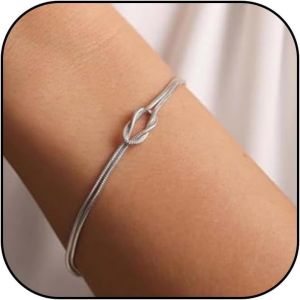 Eryi-Bracelets En Or Pour Femmes, Or 18k Plaqué Bracelet Noeud D'amour Serpent Délicat Chaîne Infinité Bracelet Bijoux En Or Réglable Cadeaux Pour Couples D'amitié - Neuf