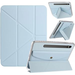 Kal-Coque Pour Samsung Galaxy Tab S10 Fe/ S9 Fe/ S9, Plusieurs Angles Rabat Pliable &Eacute;tui Avec Portefeuille Arri&egrave;re Housse Pour Galaxy Tab S9 Fe - Bleu - Neuf