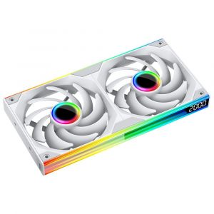 Starlink Single Frame Fan Unit with Speed Display,All-in-One Design,with 1/2/3 x 120 mm 2300RPM/66.6CFM/2.77mmH2O ARGB PWM Fan (2,WH,INF) - Neuf