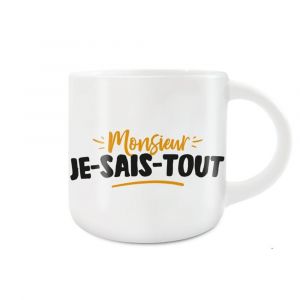 MUG C&Eacute;RAMIQUE MONSIEUR JE SAIS TOUT 40CL BLANC - Neuf