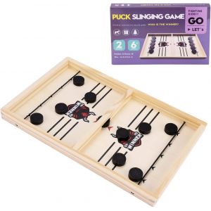 Sansh-Jeu De Société Rapide Slingpuck, Fast Sling Puck Game, Jeu De Palet À Fronde Rapide, Jeu De Bataille De Boule De Glace Portable, Catapult Board Game, Jeux De Société Pour Parent-Enfant - Neuf
