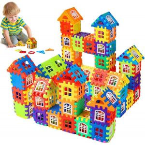 lbgwp60-Kits De Blocs De Construction Jumbo 196 Pièces, Kit Construction Cabane Enfant, Jouets De Construction Dimensionnels Pour Enfants, Ensemble Jouets Éducatifs 3D 3-12 Cadeaux Pour Garçons Et Fi - Neuf