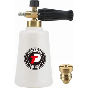 SUBZONAL-Foam Cannon, Lance de Mousse réglable pour Nettoyeur à Pression, Blaster en Mousse pour Lavage de Voiture, buse d'orifice supplémentaire 1,1 mm, 1/4 - Neuf