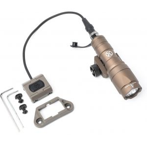 M300a Lampe De Poche Tactique Avec Interrupteur De Coussin De Pression, Lampe De Reconnaissance De 600 Lumens Pour Le Syst&egrave;me Ferroviaire Mlok Keymod 20 Mm Picatinny (Marron) - Neuf