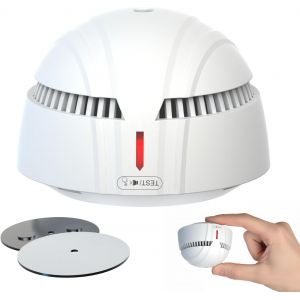 DAYTECH Mini Detecteur de Fum&eacute;e avec 10 Ans Pile, Alarme Incendie D&eacute;tecteur de Fum&eacute;e Aimant sans Percage, CE et en 14604, Bouton Test/Silenc,Id&eacute;al pour Maison, Bureau,&Eacute;cole et Location (Lot de 1) - Neuf
