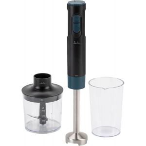 JATA JEBT1795 Mixeur plongeant professionnel 800 W | lames et pied en acier inoxydable | Vitesse r&eacute;glable et fonction turbo | Comprend hachoir et verre doseur 600 ml | Nettoyage facile - Neuf