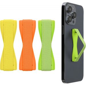 3x Support Doigt Smartphone - Accessoire Doigt Pour Téléphone Portable - Sangle Poignée Dos Smartphone - Vert Clair-Jaune-Orange[Car780271] - Neuf