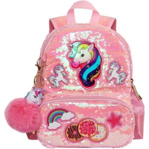 Sac à Dos Fille Licorne Paillettes,Cartable Enfant Maternelle Mignon,Sac Ecole Fille Primaire Mode,Petites Backpack Préscolaire pour Scolaire Garderie Ecole,Cadeau pour Anniversaire Xmas[T172] - Neuf