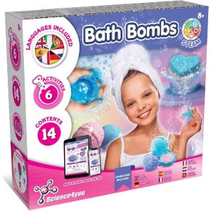 MDY-Fabrique Bombe de Bain pour Enfants: Création Boule de Bain, 6 Expériences Scientifiques Enfants, Jeux Éducatif de Sciences, Coffret de Boule de Baignoire pour Fille & Garçon 7 8 9 10+ Ans - Neuf