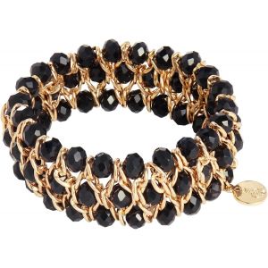 Kal-Bracelet Jonc En Perles De Verre Avec Cordon &Eacute;lastique En Alliage - Cadeau Pour Femme - Neuf