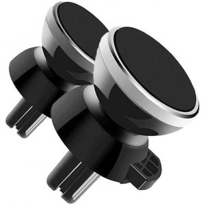 LORANKA-Support T&eacute;l&eacute;phone Voiture Magn&eacute;tique,Lot de 2 Porte Smartphone Voiture Aimant&eacute;,Rotation 360&deg; Grille A&eacute;ration Accroche Portable Aimants Forts Compatible avec iPhone/Samsung/Huawei/GPS etc. - Neuf