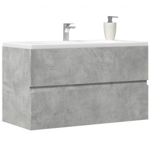 Armoire D'évier Gris Béton 90x38,5x45 Cm Aggloméré - Neuf