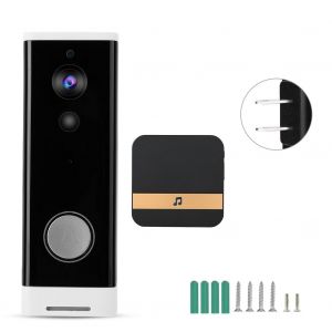 Sonnette video intelligente sans fil 720p HD, interphone infrarouge (WIFI + 1Dingdong US) - Neuf