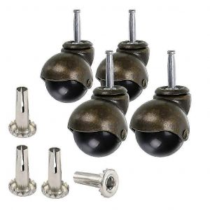 Paquet de 4 2 pouces boule roulette tige roulette avec douilles,roulette pivotante antique vintage pour meuble - Neuf
