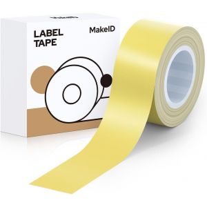 Ruban pour Étiqueteuse 16 mmx4 m,Compatible pour Étiqueteuse L1/Q1/E1,Etiquettes Autocollantes Jaune Clair L-16Y5 - Neuf