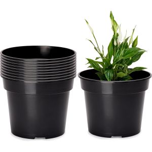 Pots Horticulture Ronds Pots Pour Culture De Plants De Plantes Et Fleurs Gd-0025 (10 Pi&egrave;ces Noir,&iquest; 32 Cm H 26 Cm) - Neuf