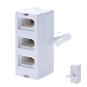 Bt R&eacute;partiteur De Ligne T&eacute;l&eacute;phonique &Agrave; 3 Voies, Adaptateur Universel Britannique, Convertisseur De Port Fixe Pour Fax, Modem, T&eacute;l&eacute;phones Filaires Et Sans Fil, Installation Facile, Connexion - Neuf