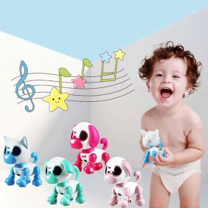 Robot Interactif Intelligent Chiot Chien Led Yeux Marche Enregistrement Enfants Enfants Toy_Pink - Neuf