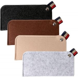 4 Pcs Étui Lunettes Portable Souple Housse Protection Lunettes Organisateur Lunettes Sac À Lunettes En Feutre Poche Plate Pour Lunettes De Soleil Etuis À Lunettes Pour Homme Et Femme - Neuf