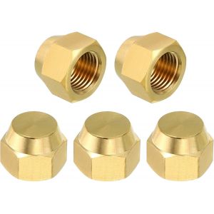 KALANKA-Femelle 5/16"" Laiton Joint Bouchon, 5 Paquet SAE Flare Tube Raccord 45 Degré Hex Tuyau Raccords pour Climatisateur Réfrigération - Neuf